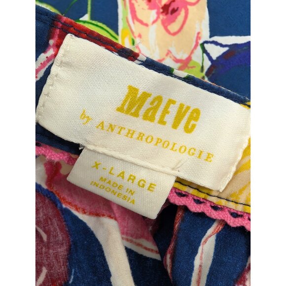 Anthropologie Maeve Women’s XL Tabitha Floral Swing Tunic Button Closure Dress - Picture 10 of 11